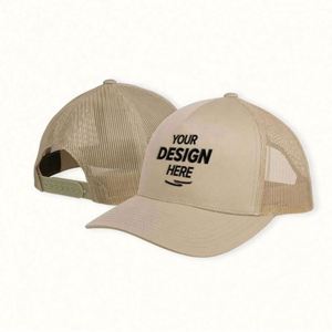 Custom Denim Canvas Trucker <b>Hat</b> 100% Puff Cotton Cap <b>for</b> Casual Outdoor Activities Cycling & Beach Use With Embroidered Logo - Product Image 1