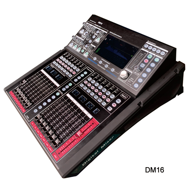 16-Channel Digital Mixer Audio PA System Plastic 4-Core CPU Built-In Effects 5-Touch Screen Windows/Pc/iPad/Android Connection