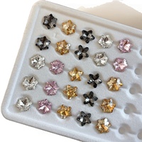 Paso Sico – Nouveaux clous en verre cristal pour ongles, motif flocon de neige de Noël, rouge vif, grands et petits, transparents, à fond pointu, pour DIY Nail Art