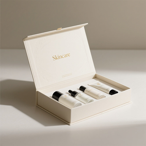 Logo personnalisé avec revêtement UV Design Ensemble cadeau de luxe pour les soins de la peau à base d'huile d'<span class=keywords><strong>essence</strong></span> Boîte cadeau magnétique avec emballage en papier à rabat avec insert en mousse - Product Image 2