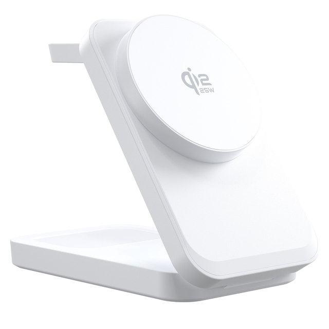 3-in-1 Foldable Portable Qi2.2 Wireless Charger Station Strong Magnetic Connection, Supports 5W to 25W Output Power for Desktop