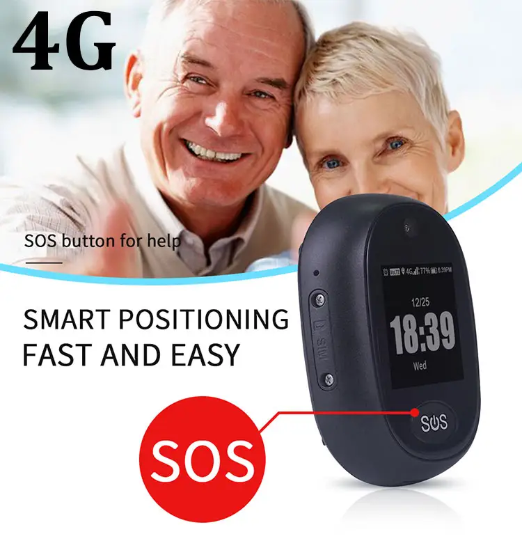 4G Pelacak GPS Online untuk Anak Orang Tua, Perangkat Lunak Online Pelacak GPS Tahan Air Waktu Nyata Tombol Darurat SOS Pelacak GPS