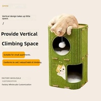 Arbre à chat transfrontalier multi-niveaux en feutre, avec structure d'escalade intégrée, nid de sommeil fermé sécurisé et respirant toutes saisons