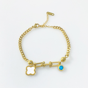 Moda 18K chapado en oro de acero inoxidable corazón gordito brazalete joyería doble capas amor flor pulsera de ninas pulsera Mujer - Product Image 6