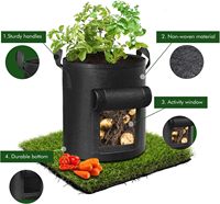 Sac de culture en feutre noir non tissé de 5, 7 et 10 gallons pour la culture de pommes de terre, tomates, carottes et légumes dans le jardin