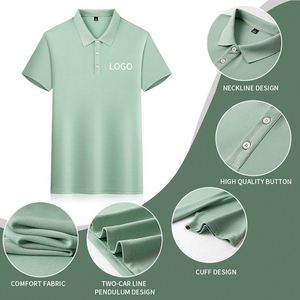เสื้อโปโลโพลีเอสเตอร์ 100% ขายส่ง ปรับแต่งได้ตามต้องการ เสื้อยืดโปโลปักลายสำหรับผู้ชาย เสื้อโปโลโพลีเอสเตอร์สำหรับผู้ชาย - Product Image 1