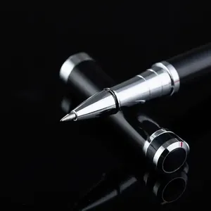 Luxury Black Metal <b>Ballpoint</b> <b>Pen</b> Set | High Gloss Silver Trim Executive <b>Pen</b> | Custom Logo Corporate Gift <b>Pen</b> - Product Image 6