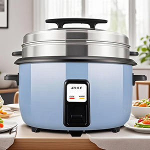 Olla arrocera comercial de 1200W, forma de tambor de acero inoxidable de 10L, accesorio azul blanco de 6L, taza medidora, olla interior eléctrica Manual - Product Image 5