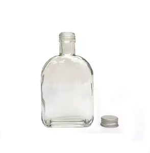 All'ingrosso 10oz chiaro bottiglie di vetro piano con coperchi 300ml-330ml capacità per la stampa a freddo vino di frutta <span class=keywords><strong>e</strong></span> succo di bere - Product Image 1