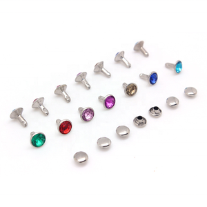 Dekorasi Pakaian Garmen Keling 5MM 6MM 7MM 8MM 9MM 10MM Logam Warna-warni Akrilik Berlian Kristal Berlian Imitasi Stud Rivet - Product Image 3