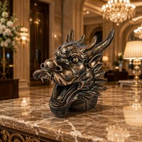 Sculpture de tête de dragon en bronze artisanale, technique de fusion à la cire perdue - Patine personnalisée et dimensions sur mesure, sculpture en bronze