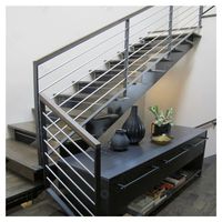 PRIMA Balustrade verticale droite à barres rondes, profil épuré, pour escaliers intérieurs modernes en duplex