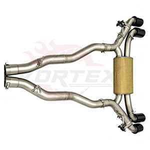 Échappement Catback Vortex Z-Pipe en Acier Inoxydable 304 avec Soupape, Protection Thermique Poli Miroir pour M5 G90 4.4T V8 Hybride, Quatre Sorties Noires - Product Image 2