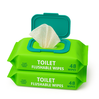 Lingettes humides de toilette de salle de bain biodégradables non parfumées en fibre végétale pour adulte
