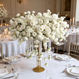 Hot Sale White Hanging Roses Artificial Large <b>Table</b> Flower Centerpieces for <b>Wedding</b> - Product Image 2