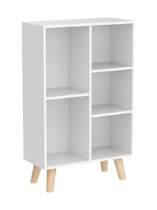 Étagère ouverte <span class=keywords><strong>basse</strong></span> - <span class=keywords><strong>Meuble</strong></span> de rangement en bois à 3 niveaux sur pied avec base - Product Image 2
