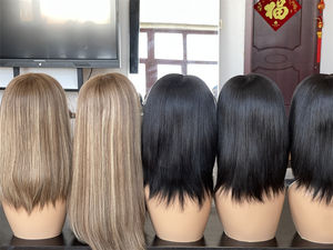 Vente d'usine rentable perruque européenne de cheveux humains blonds ombrés HD Lace Top juif casher en stock pour femmes blanches - Product Image 4