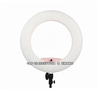 Anneau lumineux professionnel pour téléphone, 18 pouces, 96W, éclairage vidéo LED, température de couleur réglable 3200-5600K, contrôle par interrupteur pour