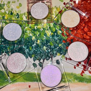 Imprima su propio logotipo Ultra suave holográfico Duochrome Highlighter <span class=keywords><strong>bronceador</strong></span> polvo prensado maquillaje facial brillo al por mayor - Product Image 1