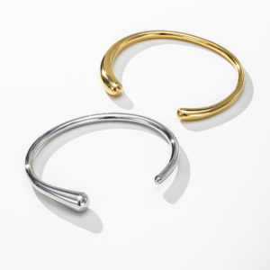 Pulsera YF3816 <span class=keywords><strong>de</strong></span> Acero Inoxidable, Minimalista, Impermeable, Chapada en Oro <span class=keywords><strong>de</strong></span> 18k, Hipoalergénica, con Diseño <span class=keywords><strong>de</strong></span> Gota <span class=keywords><strong>de</strong></span> Agua y Espejo - Product Image 4