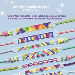 Kit de fabrication de bijoux et de bracelets DIY AiJH Drill Floor, avec bâtonnets de peinture et diamants, pour jeux créatifs, cadeaux et jouets - Product Image 2