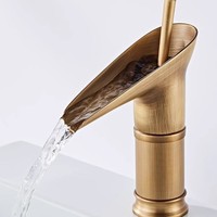 Robinet de lavabo rétro en laiton, style européen français, monocommande eau froide/chaude, avec cartouche céramique, à poser sur le rebord, pour balcon, cuisine, extérieur