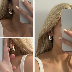 316l Roestvrijstalen Gouden Kleur Traan Komma Ketting Oorbellen Voor Vrouwen Nieuwe Trendy Party Cadeau Waterdichte Sieraden Set - Product Image 4