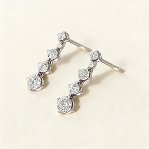 लक्जरी फैशनेबल रिलीज सुरुचिपूर्ण नया डिजाइन 18k वास्तविक सोने की अंगूठी गोल आकार प्रयोगशाला में उगाए गए हीरे के गहने इयररिंग स्टड - Product Image 3