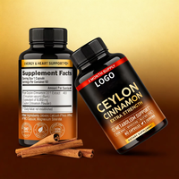 Compléments alimentaires végétaliens à marque privée, capsules de cannelle de Ceylan naturelle, superaliments, vitamines, certifiés pour la santé