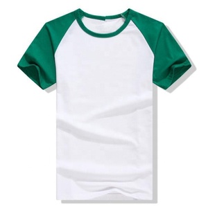 T-shirts pour hommes en coton OEM à manches raglan bicolores / T-shirts vierges personnalisables avec impression de logo en gros - Product Image 1