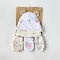 Conjunto de Gorro y Manoplas para Bebé Recién Nacido, Disponible para Envío Inmediato, para Niños y Niñas de 0 a 6 Meses, 100% Algodón