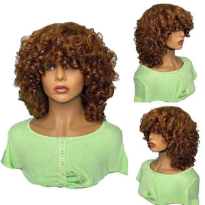 <strong>Wigs</strong> Best Quality <strong>Afro</strong> Kinky Curly Bob <strong>Wig</strong> Short Black Red Gold Synthetic <strong>Wigs</strong> for Black Women - Product Image 2