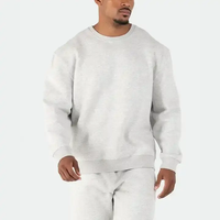 Sweat-shirt personnalisé de haute qualité à coupe décontractée, épaules tombantes, col rond uni, en coton, polyester et polaire pour homme