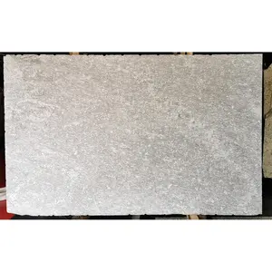 Batu Quartzite Perak Eksotis Abu-abu Italia Alps Salju Putih Pelapis Dinding Batu Quartzite