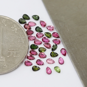 Turmalina Rosa Natural y Turmalina Verde en Forma de Pera de 3x2mm, Piedras Sueltas para Joyería con Tratamiento Térmico - Product Image 2