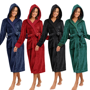 Пижама для вечеринки, трендовая одежда для сна для женщин, 2025 длинный халат с капюшоном - Product Image 1