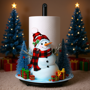 Soporte para Toallas de Papel con Forma de Muñeco de Nieve, Decoración Navideña para Cocina y Baño, Plástico, Independiente, Accesorio Navideño - Product Image 2