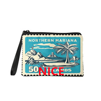 Dompet Koin Grafis Menarik Saipan Kustom, Ringan, Lipat, dengan Resleting, untuk Acara Santai dan Belanja