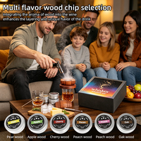 Kit de fumage pour cocktails et whisky en bois personnalisé, accessoires de barman, ensemble d'outils de bar pour fumer les cocktails à l'ancienne