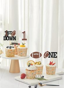 Adornos para Cupcakes de Primer Cumpleaños con Temática de Fútbol Americano, Decoraciones para Cupcakes para Baby Shower de Niños - Product Image 2