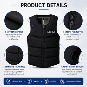 Giubbotto di Salvataggio in Neoprene con Logo Personalizzato, Unisex per Adulti, Giacca Galleggiante in Schiuma PVC per Moto d'Acqua, Wakeboard, Surf, <span class=keywords><strong>Vela</strong></span> - Product Image 5