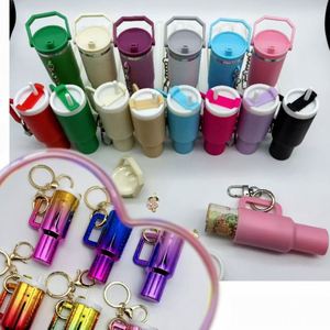Hot Sale <b>Mini</b> Cup Keychain New Style Pendant Gradient <b>Mini</b> Glass Cup Keychain Lipstick Holder <b>Mini</b> Lipstick <b>Backpack</b> Pendant - Product Image 4