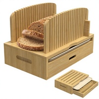 Guide de découpe de pain en bambou de haute qualité pour pain fait maison - Planche à découper réglable