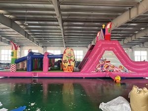 Надувная полоса препятствий QIQU 4x13м «Гигантский комбо» с 2 горками, зоной для лазания и прыжков, для карнавала, в стиле «гигантский клоун» - Product Image 6