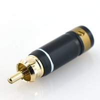Connecteur RCA mâle en laiton plaqué or, autobloquant, sans soudure, 3A 12V, durable, 5 000 cycles, pour câblage audio AV DIY