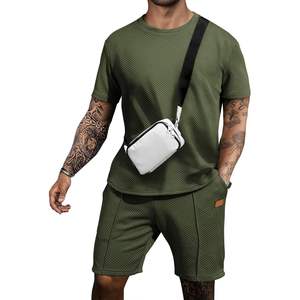 2025 <b>Men's</b> Casual 2-Piece Outfit Short Sleeve T-<b>Shirt</b> Shorts Breathable Print Design <b>for</b> Summer <b>Beach</b> Vacation Workout Lounge - Product Image 4