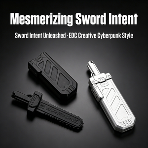 Tarjeta Antiestrés de Metal Negro con Diseño de Espada Dividida, Juguete EDC para Escritorio, Tarjeta de Juego Fidget para Adultos - Product Image 2