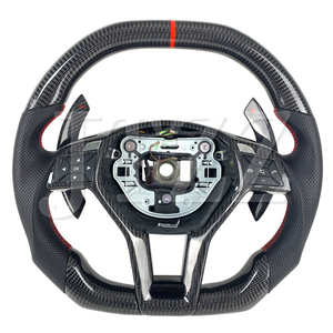 <span class=keywords><strong>Volant</strong></span> de voiture en fibre de carbone rouge pour <span class=keywords><strong>Mercedes</strong></span> Benz AMG W204 W205 W212 W213 W217 W218 a C E CLS GLC 2011 2012 2013 2014 2015 - Product Image 1