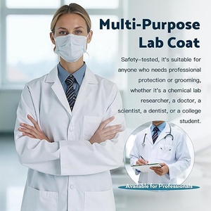 Blouse <span class=keywords><strong>de</strong></span> laboratoire professionnelle à manches longues pour homme, blanche, facile d'entretien, durable, avec 3 poches - Product Image 3