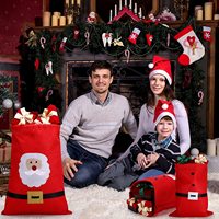 Sac de Noël en feutre de qualité supérieure, grande capacité, avec cordon de serrage, personnalisable avec logo, pour cadeaux de Noël, sac de rangement durable pour fêtes de Noël, vente en gros directe usine
